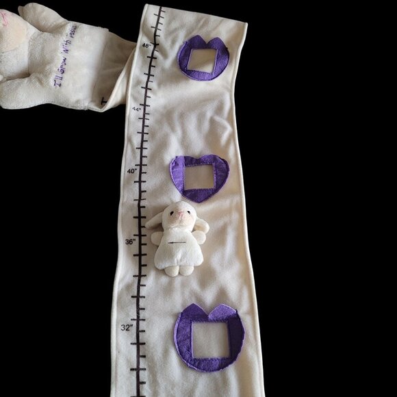 FIESTA Plush Lamb Growth Chart "I'll Grow With Jesus" Embroidery Cream & Purple - Picture 5 of 10
